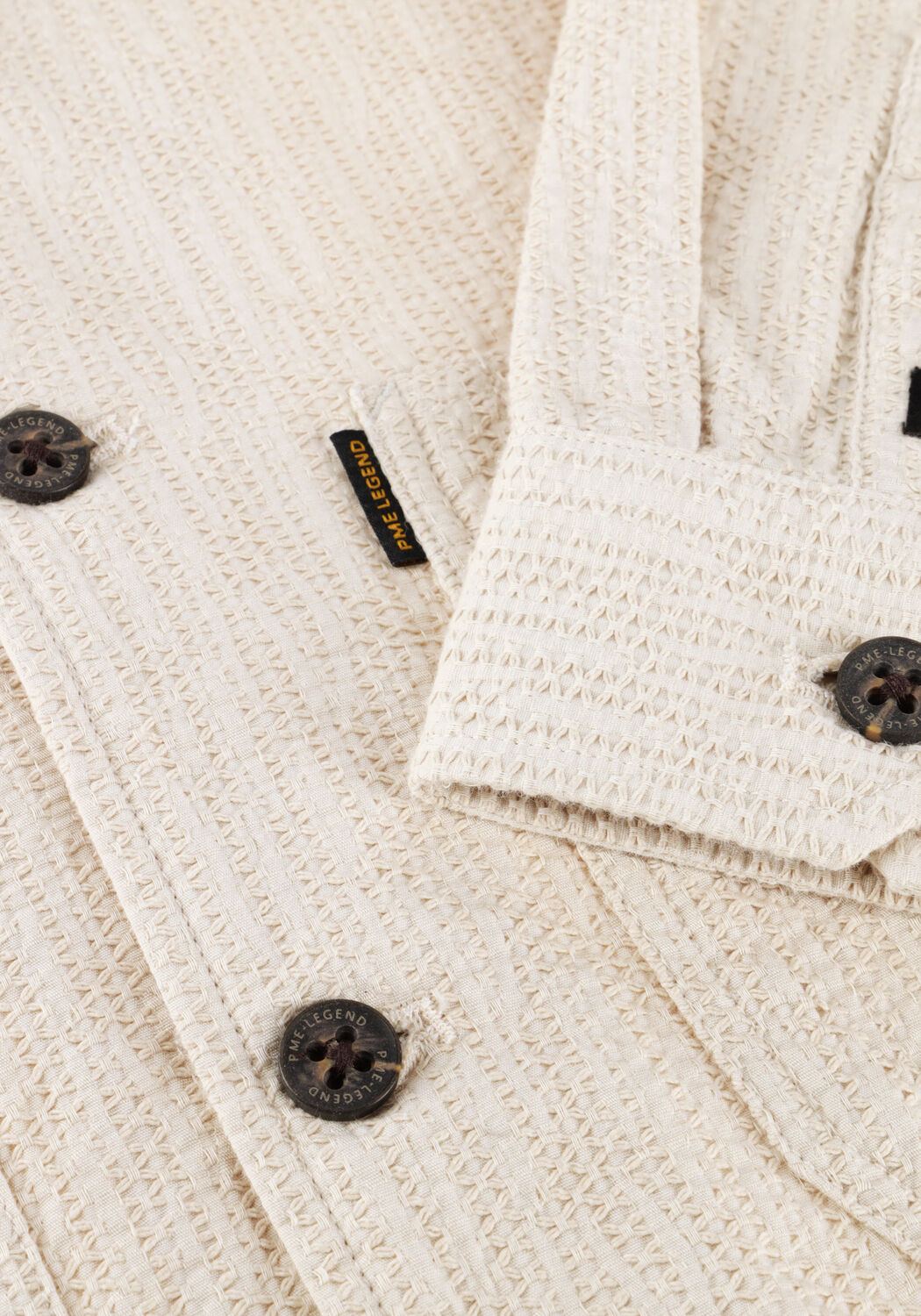 Beige PME LEGEND Overshirts THE PETE STRUCTURE DOBBY - large