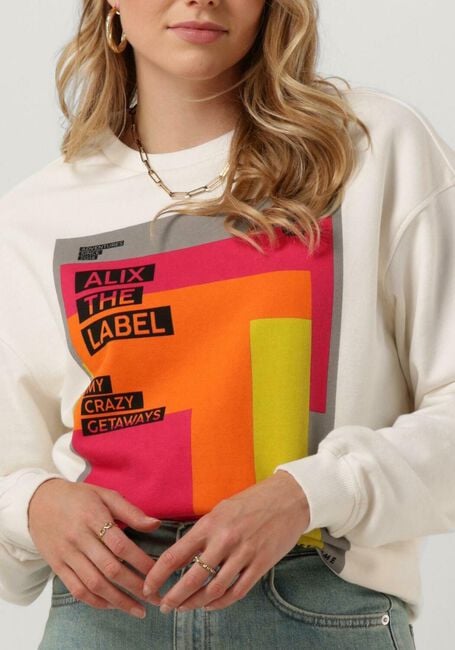 Witte ALIX THE LABEL Sweater LADIES KNITTED GRAPHIC SWEATER - large