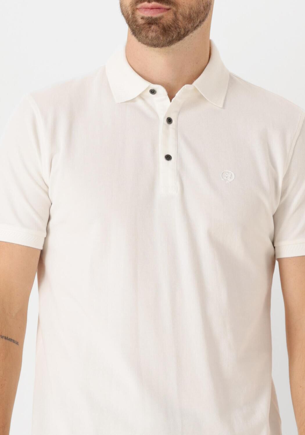 CAST IRON Heren Polo's & T-shirts Short Sleeve Polo Fine Pique Essential Wit