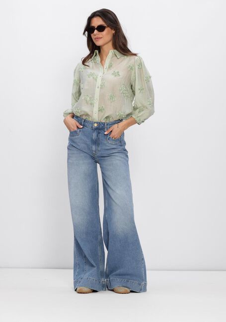 Mint JANSEN AMSTERDAM Blouses ROOS BLOUSE 3DF1 778 3/4 PUFFED SLEEVE 3D FLOWERS - large