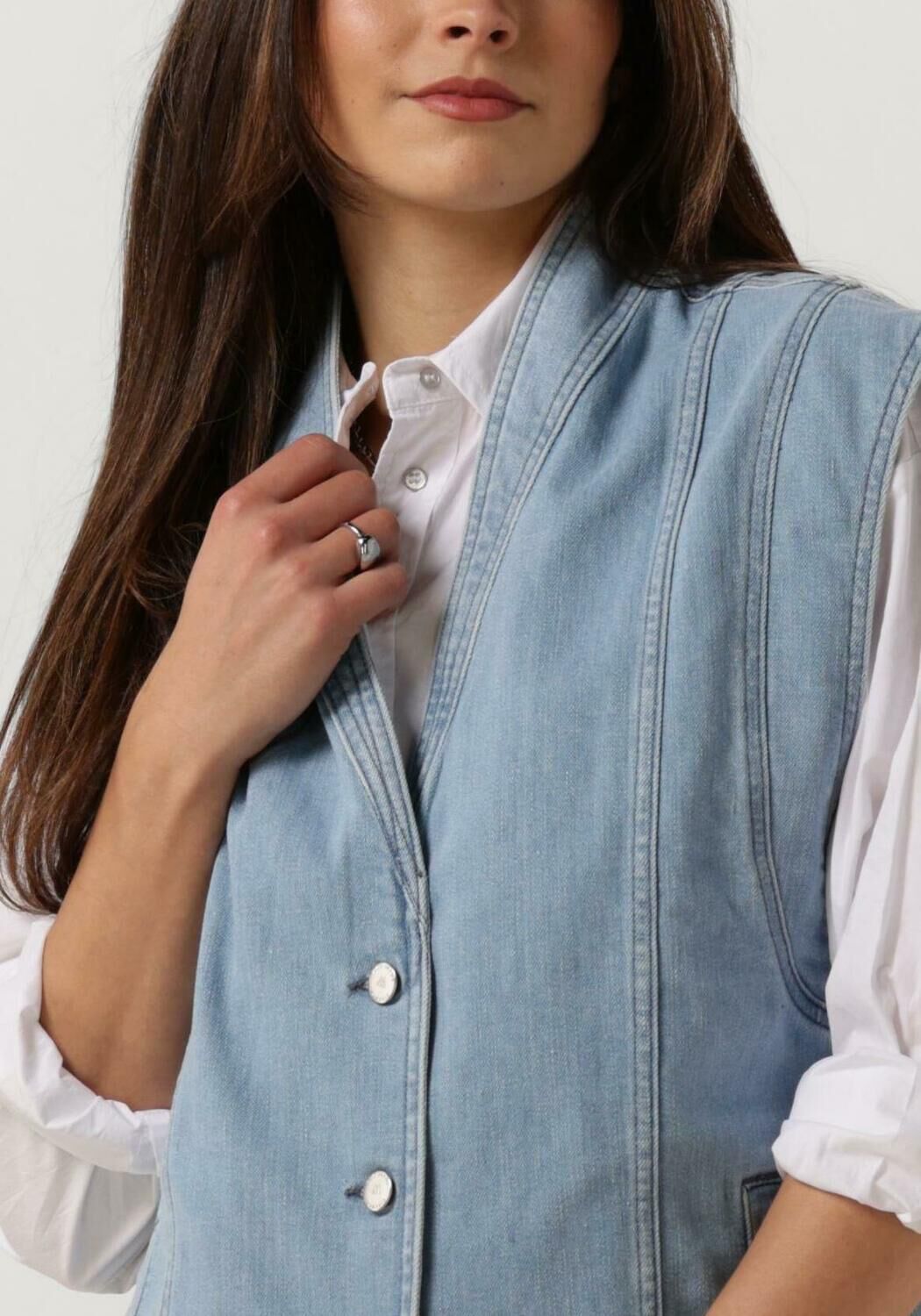 ANOTHER LABEL Dames Blazers Unni Denim Vest Blauw