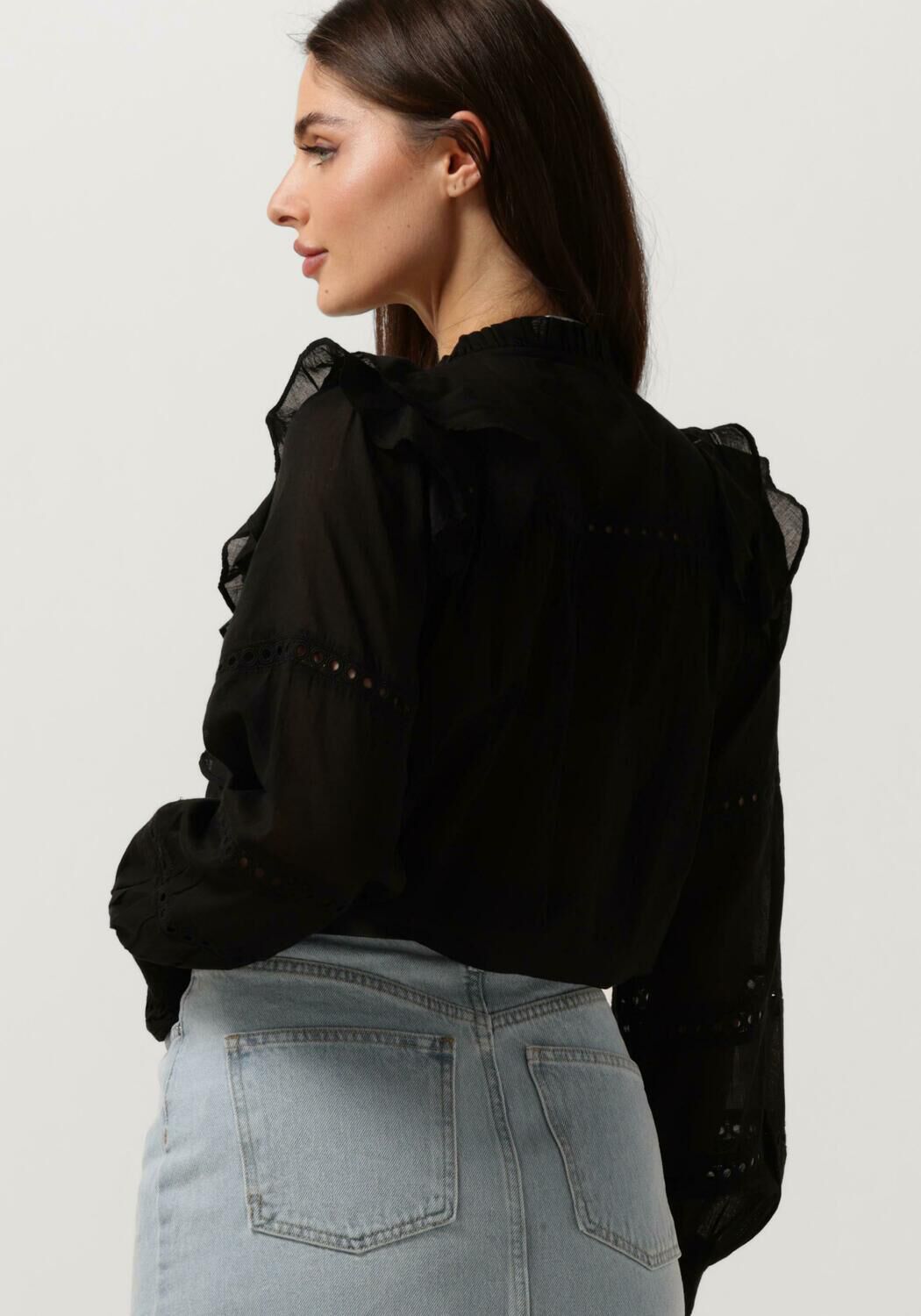 NEO NOIR Dames Blouses Aurika S Voile Blouse Zwart