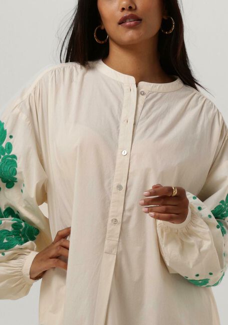 Gebroken wit SISSEL EDELBO Midi jurk RIKKE ORGANIC COTTON SHIRT DRESS - large