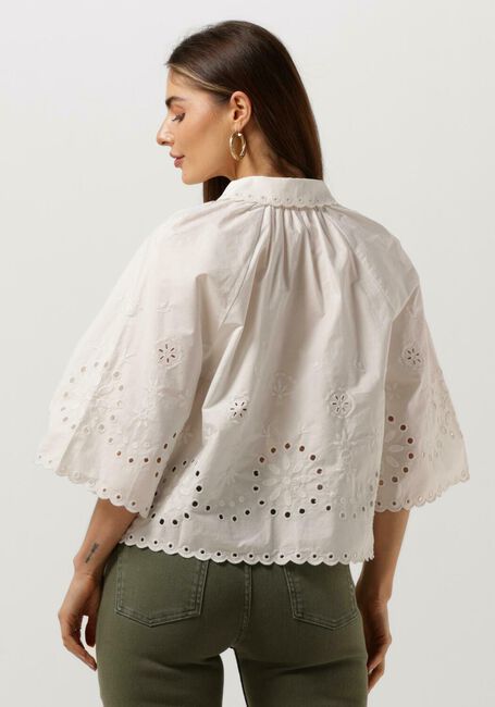 Witte SCOTCH & SODA Blouses CROP SHIRT WITH BRODERIE ANGLAISE IN ORGANIC COTTON - large
