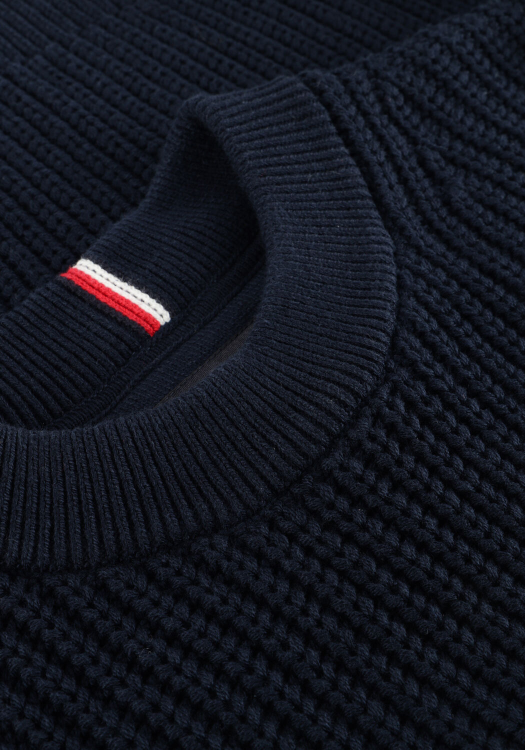 Donkerblauwe TOMMY HILFIGER Trui HALF CARDIGAN C-NECK SWEATER - large