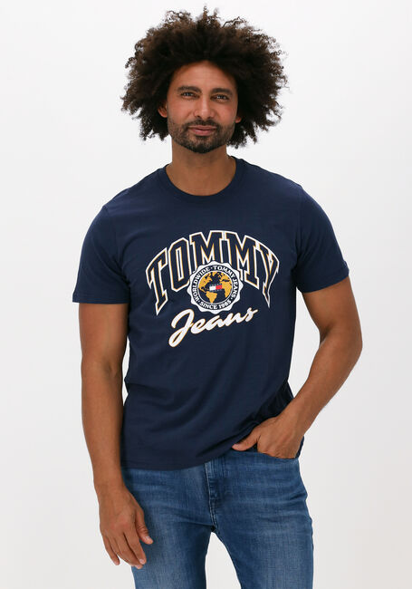 Donkerblauwe TOMMY JEANS T-shirt TJM BOLD COLLEGE GRAPHIC TEE - large