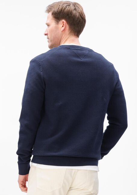 Donkerblauwe TOMMY HILFIGER Trui SEASONAL STRUCTURE CNECK - large