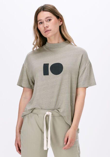Groene 10DAYS T-shirt HIGH NECK TEE LINEN - large