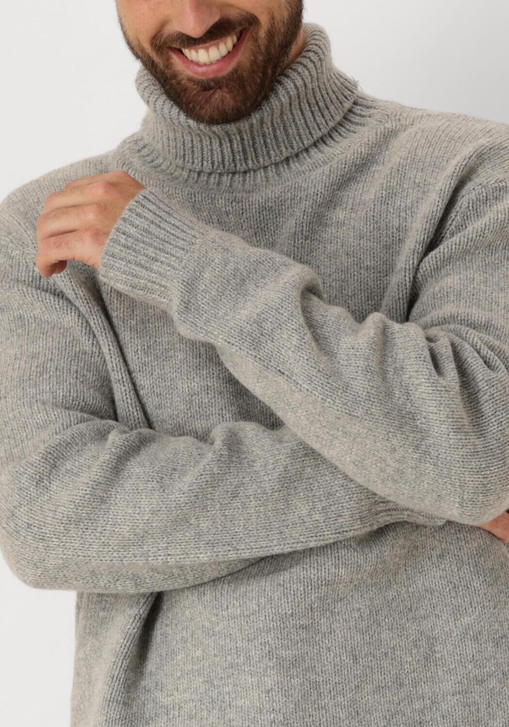 SELECTED HOMME Heren Truien & Vesten Slhcody Ls Knit Relaxed Roll Neck Grijs