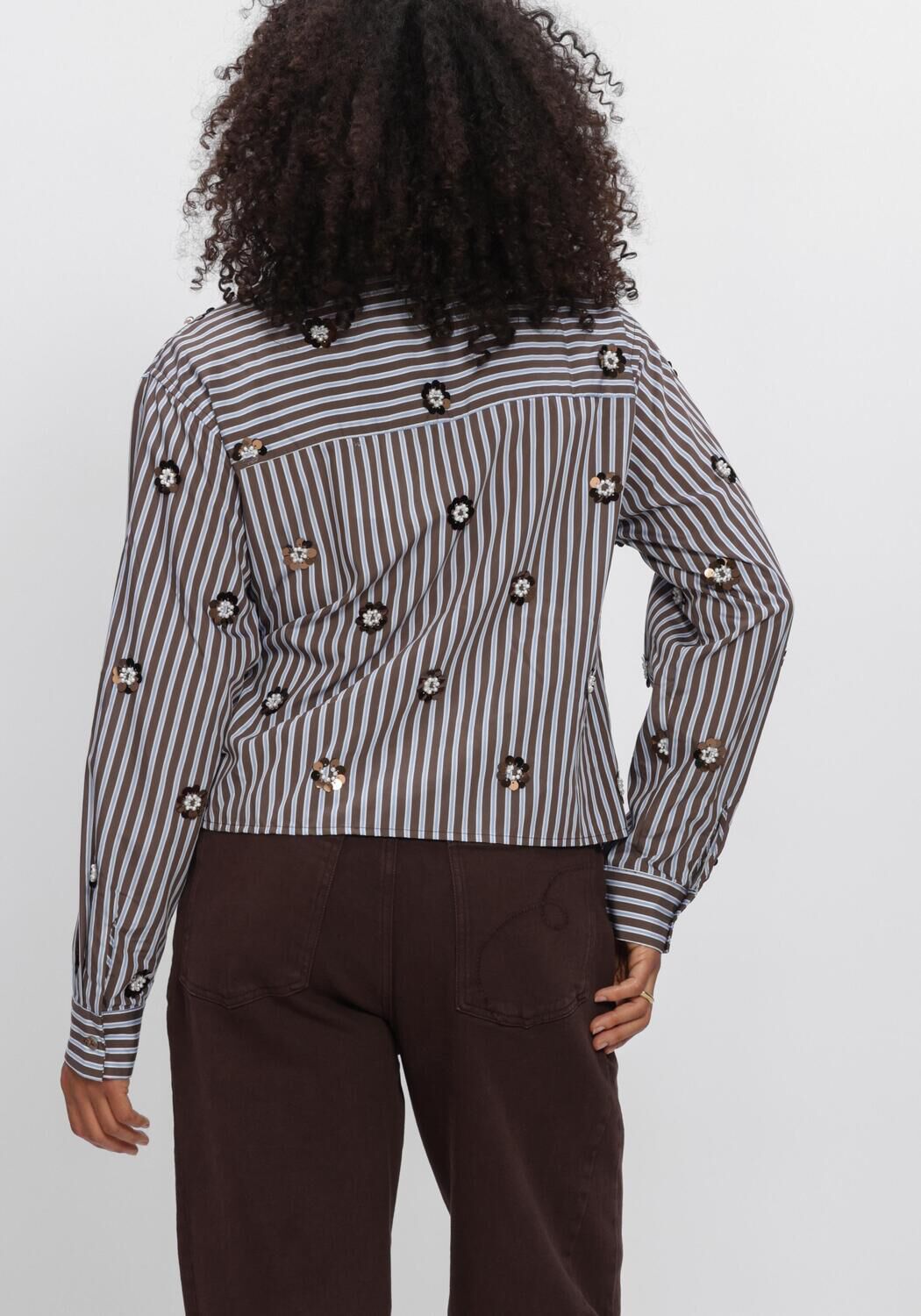 Bruine NUKUS Blouses AMY BLOUSE STRIPE - large