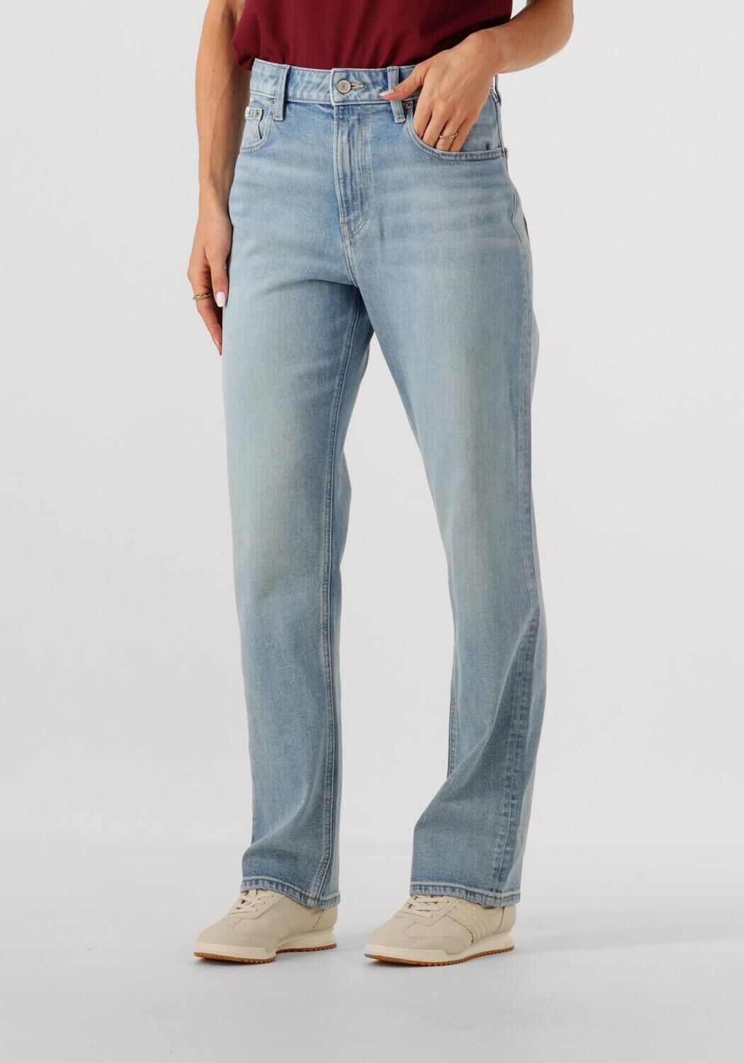 CALVIN KLEIN JEANS high waist straight leg jeans light blue denim