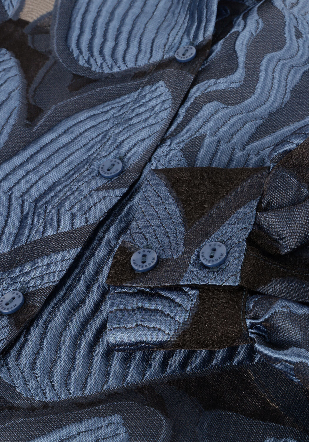 Blauwe POM AMSTERDAM Blouses BLOUSE - DASHING NIGHTS ORGANZA - large