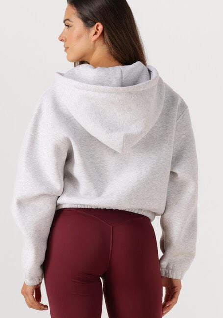 Lichtgrijze THE LOLA CLUB Sweater MAYA ZIP THROUGH HOODIE - large