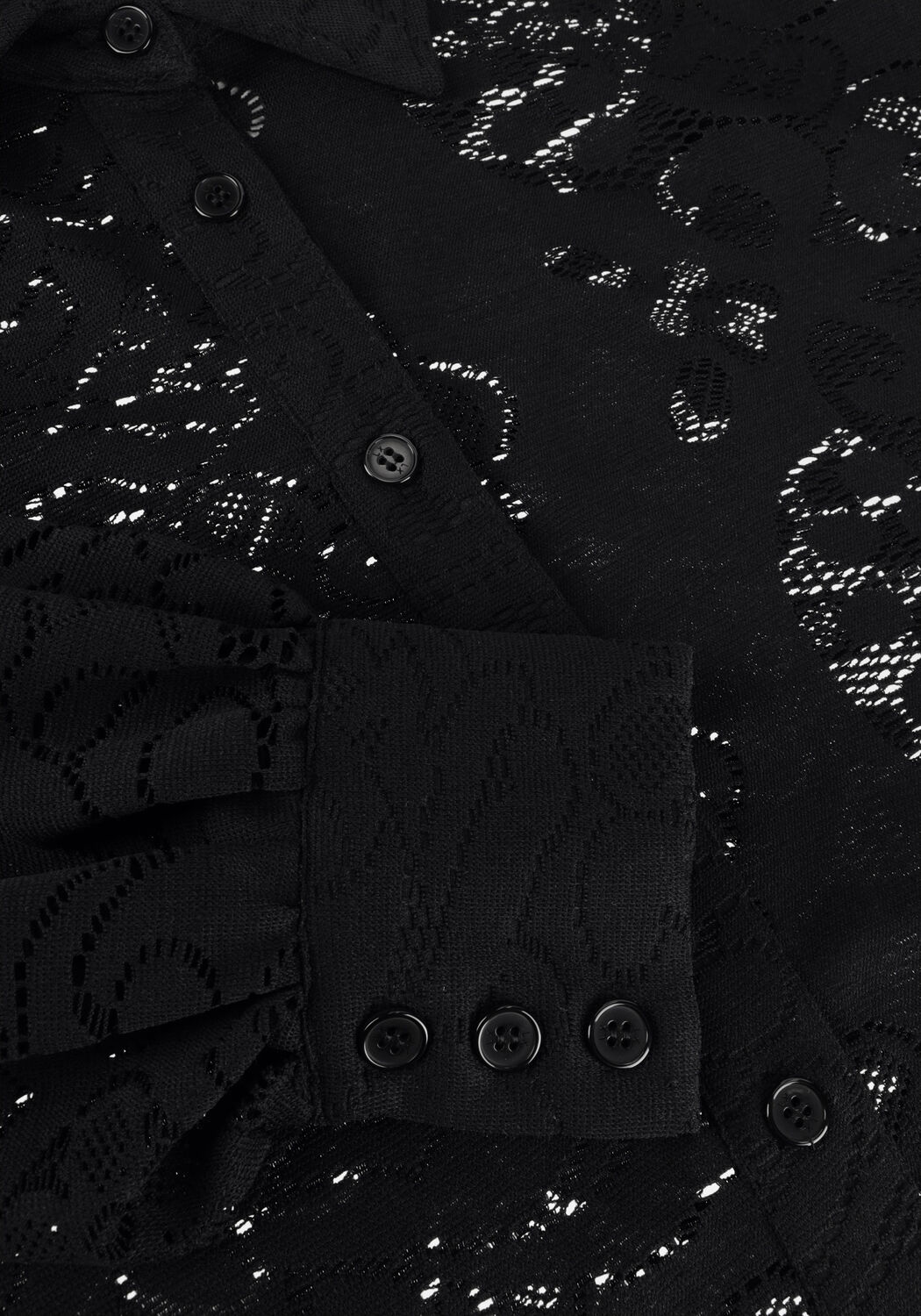 Zwarte ALIX THE LABEL Blouses LADIES KNITTED HEAVY LACE BLOUSE - large