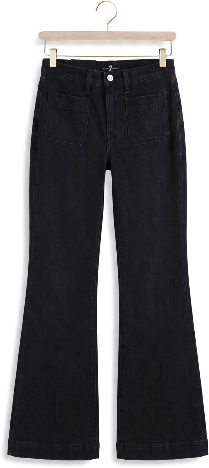 7 FOR ALL MANKIND Dames Jeans Modern Dojo Heavy Rain With Patch Pockets Zwart