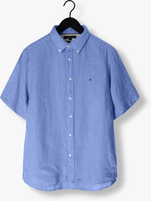 Blauwe TOMMY HILFIGER Casual overhemd PIGMENT DYED LINEN RF SHIRT S/S - large