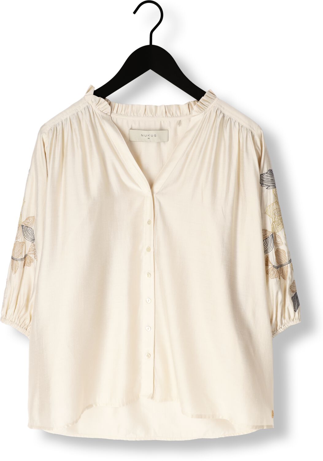 NUKUS Dames Blouses Tina Blouse Embroidery Gebroken Wit