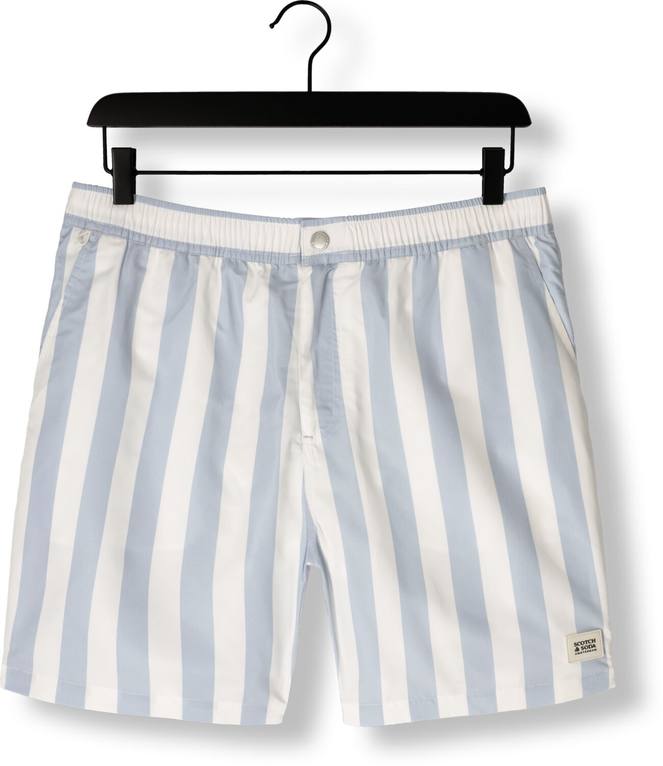 SCOTCH & SODA Heren Zwembroeken Striped Mid-length Swimshort Blauw