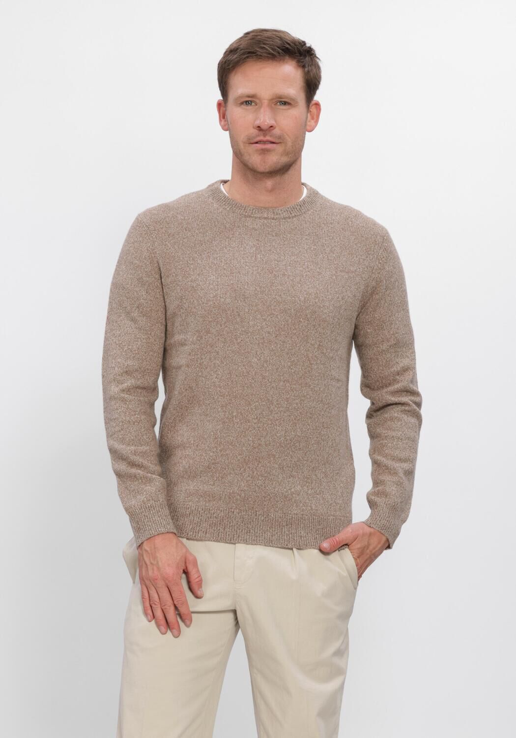 Beige PROFUOMO Trui PULLOVER CREW NECK