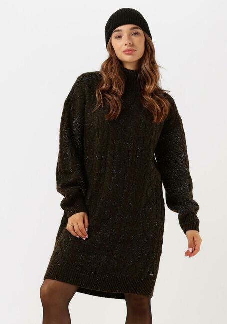 Groene SCOTCH & SODA Mini jurk LUREX KNITTED CABLE DRESS - large