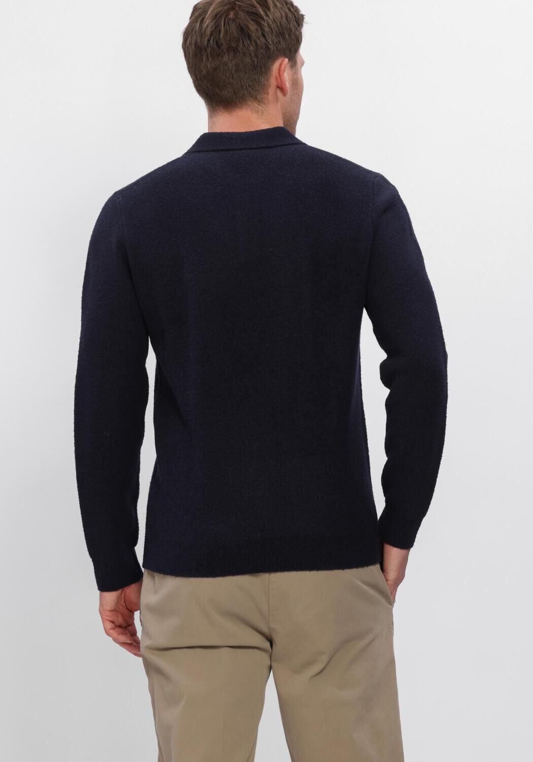 Donkerblauwe PROFUOMO Polo BOILED WOOL - large