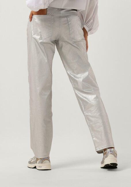 Zilveren CO'COUTURE Wijde broek SILVER STRAIGHT HIP JEANS - large