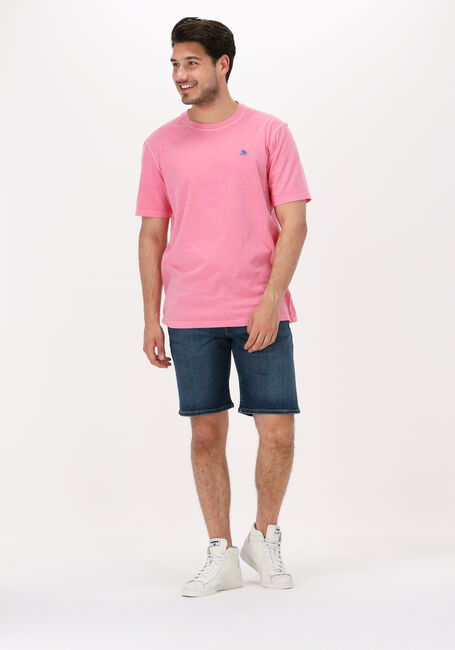 Roze SCOTCH & SODA T-shirt GARMENT-DYED CREWNECK TEE WITH EMBROIDERY LOGO - large