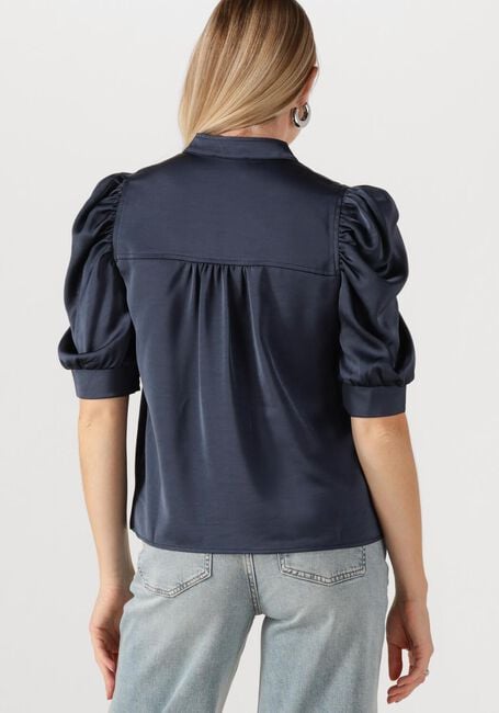 Donkerblauwe NEO NOIR Blouses ROELLA HEAVY SATEEN BLOUSE - large