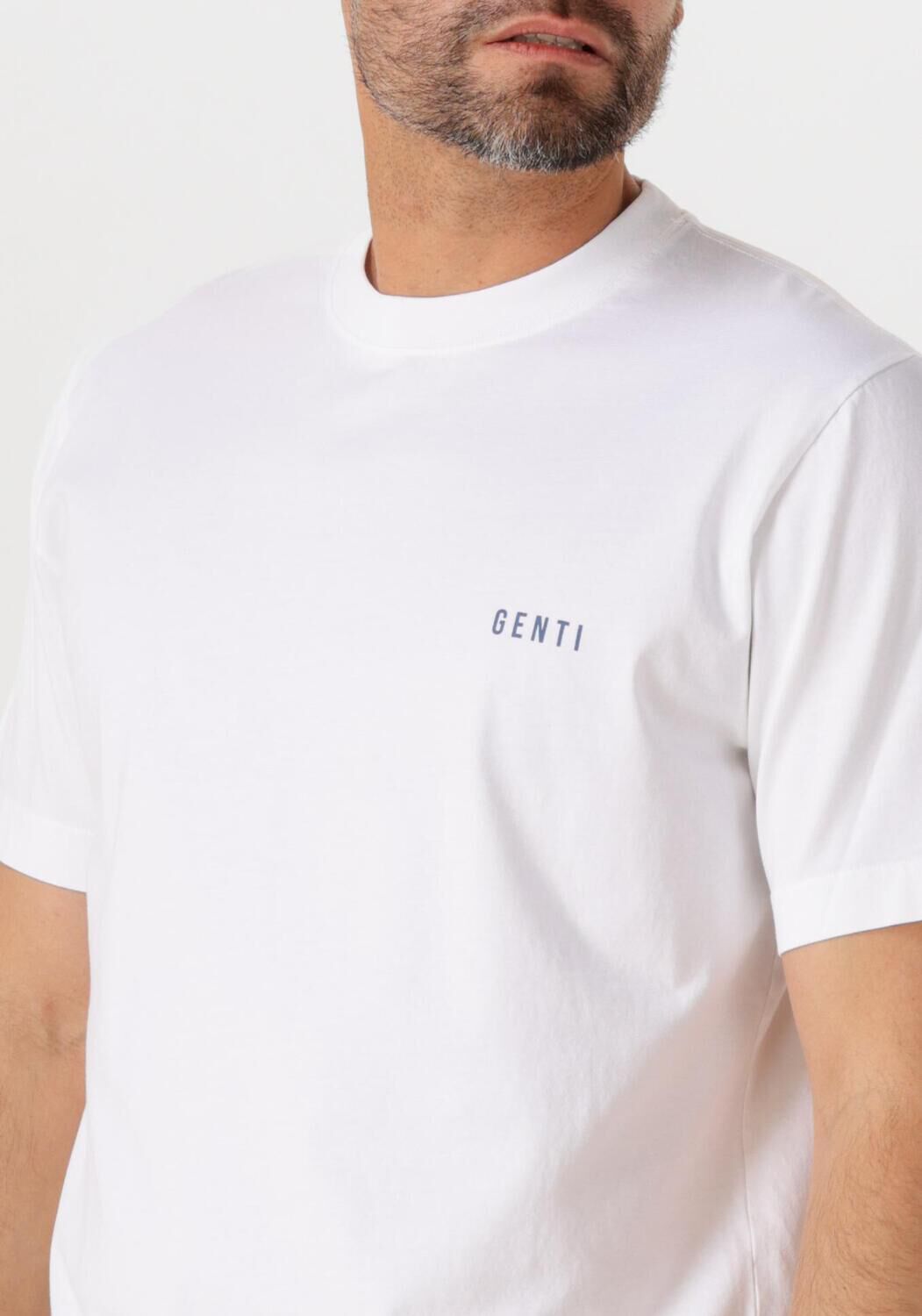 GENTI Heren Polo's & T-shirts T-shirt Ss J2042-1223 Wit