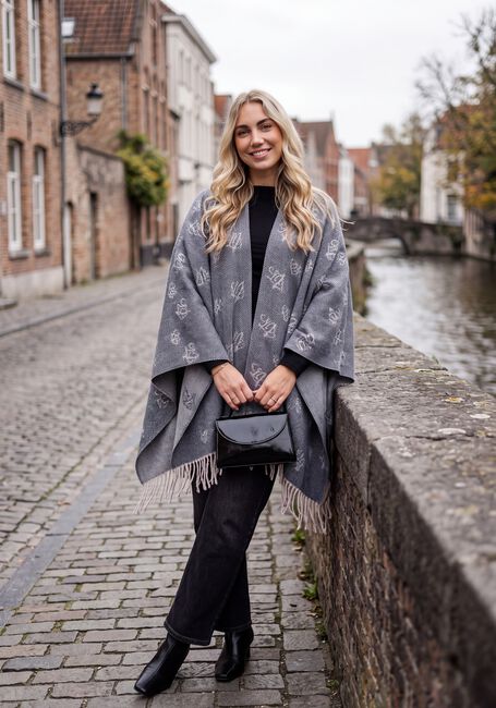 Grijze LIU JO Mantel LOGO - CLOACK/PONCHO - large