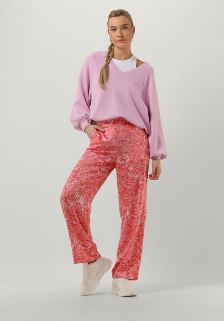 Lichtroze MSCH COPENHAGEN Trui NELINA IMA Q RAGLAN V NECK SWEATSHIRT - large