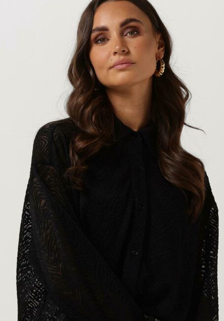 Zwarte ALIX THE LABEL Blouses LADIES WOVEN ZEBRA LACE BLOUSE - large