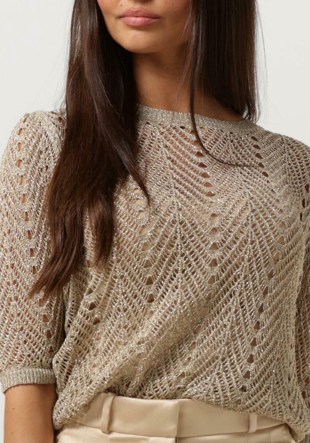 TWINSET MILANO Dames Truien & Vesten Knitted Sweater Goud