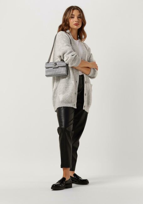 Lichtgrijze ALIX THE LABEL Vest LADIES KNITTED BULL CARDIGAN - large