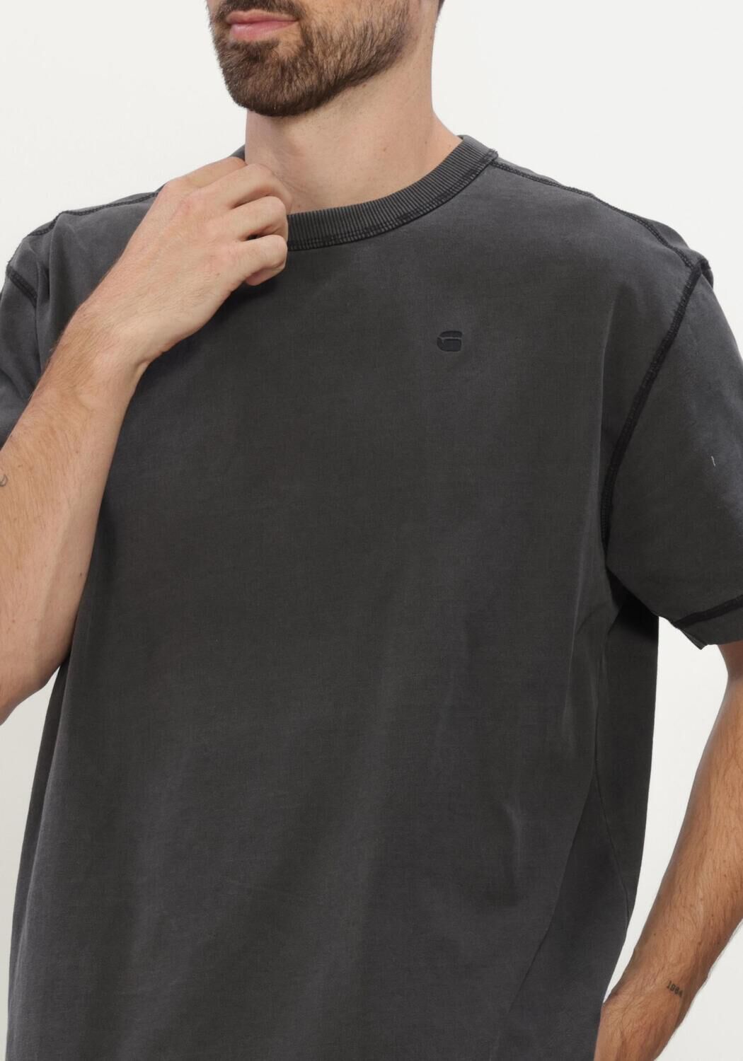 Antraciet G-STAR RAW T-shirt UNIT WASHED RELAXED R T S\S - large