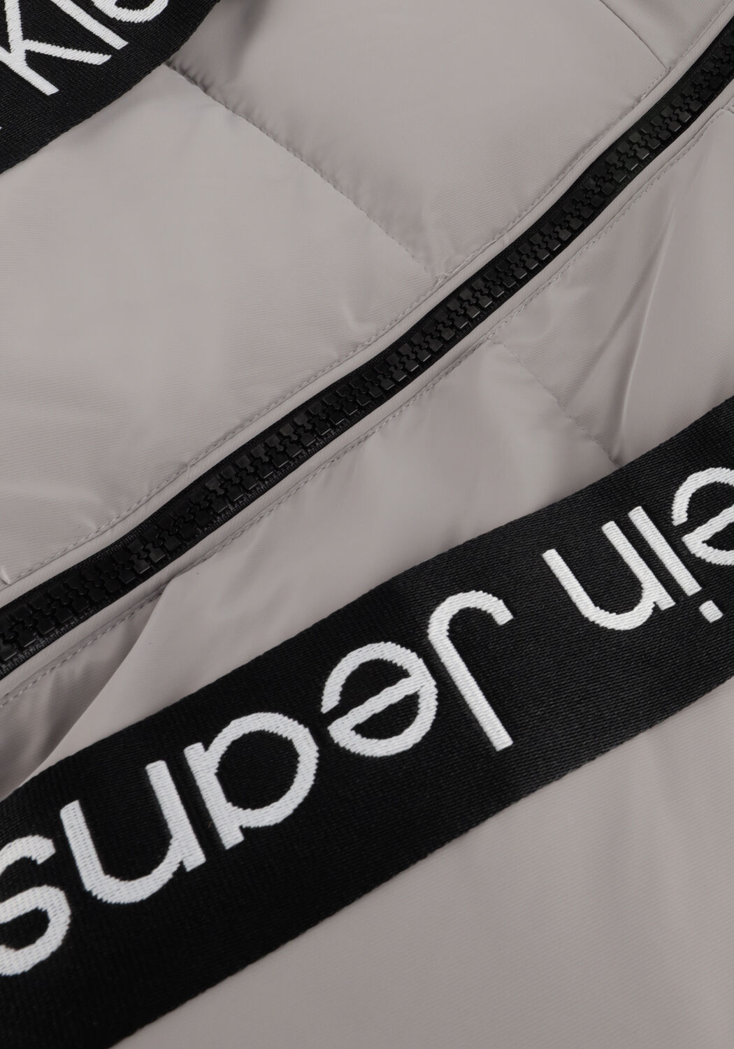 Grijze CALVIN KLEIN Gewatteerde jas LONG DRAWCORDS SOFT TOUCH PUFFER - large