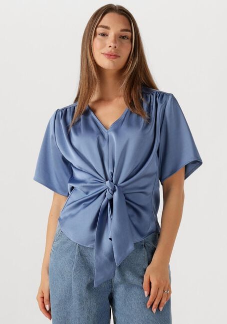 Lichtblauwe NEO NOIR Blouses CASADIA HEAVY SATEEN BLOUSE - large