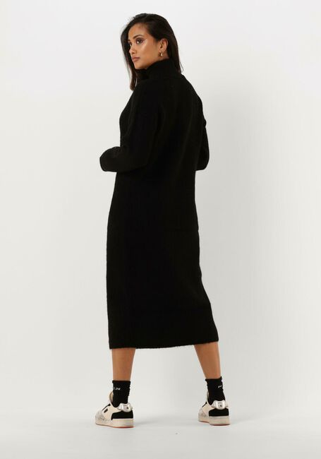 Zwarte SELECTED FEMME Midi jurk SLFMALINE LS KNIT DRESSHIGH NECK - large