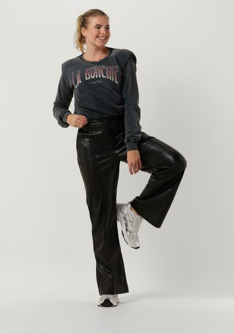 Grijze COLOURFUL REBEL Sweater LA BOHEME ACID WASH PADDED SHOULDER SWEAT - large