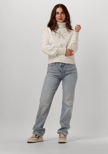 Witte CALVIN KLEIN Coltrui CHENILLE MONOLOGO SWEATER - large