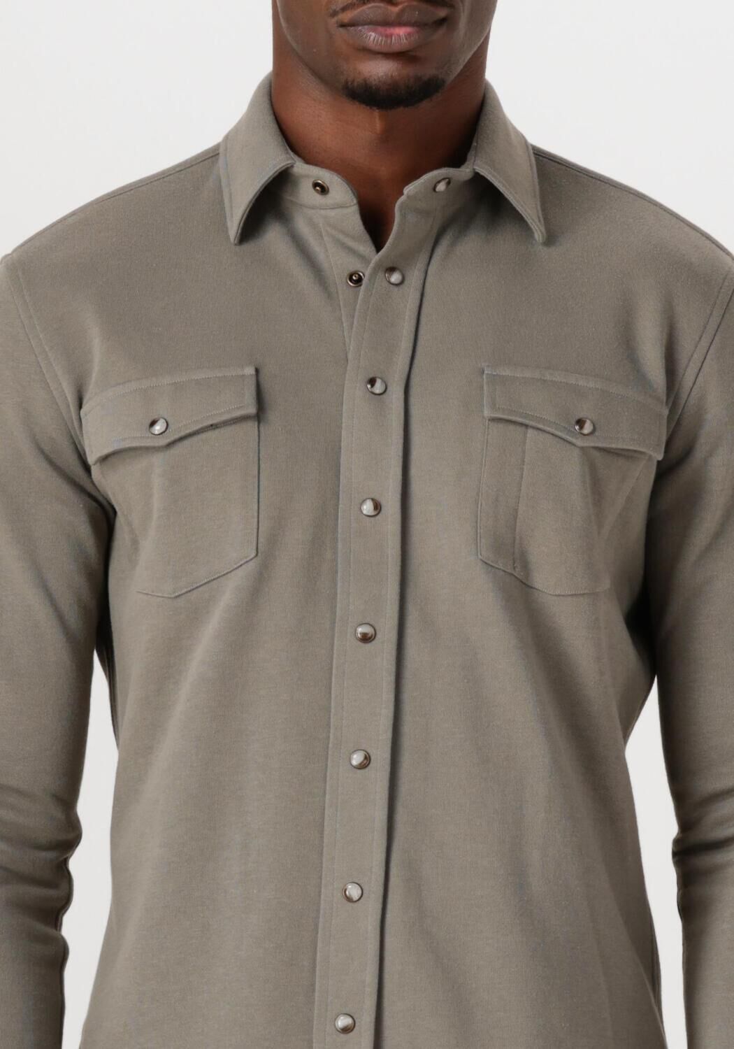 PROFUOMO Heren Overhemden Overshirt Wester Groen