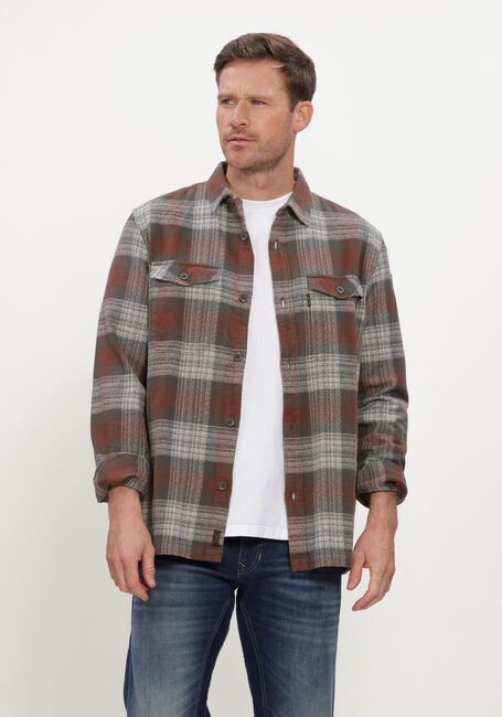 Bruine PME LEGEND Overshirt LONG SLEEVE SHIRT SHADOW - large