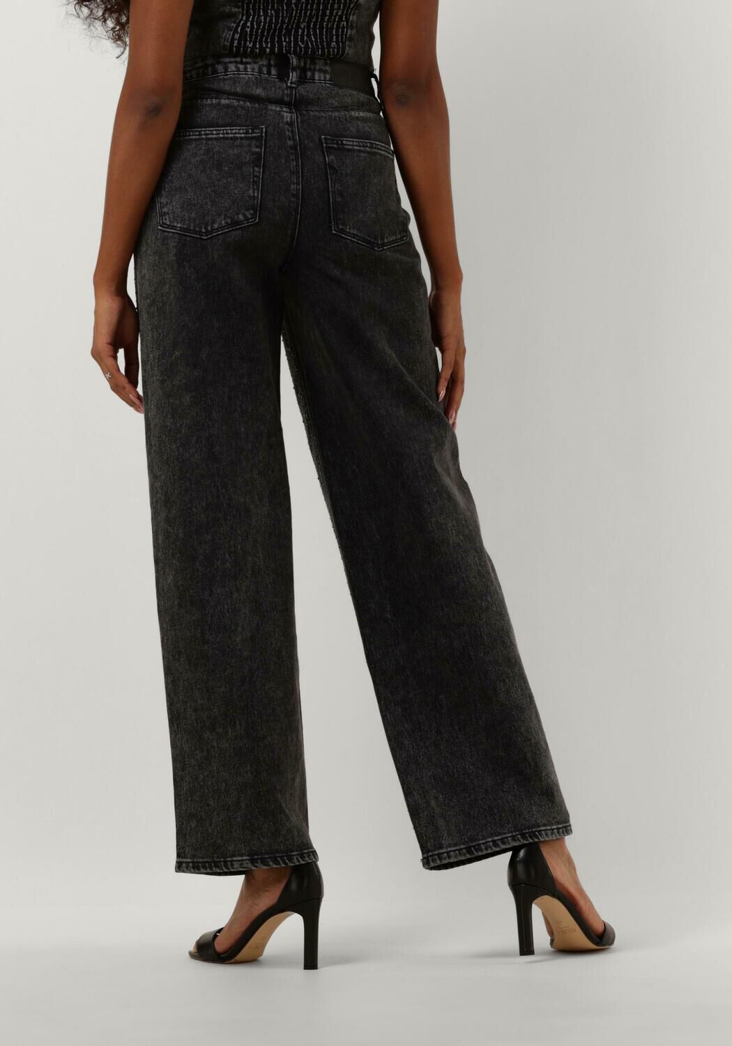 SELECTED FEMME Dames Jeans Slfmarley-dia Hw Dark Grey Wide Jeans Ex Donkergrijs