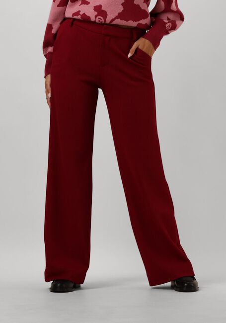 Rode POM AMSTERDAM Pantalon WIDE LEG BURGUNDY RED - large