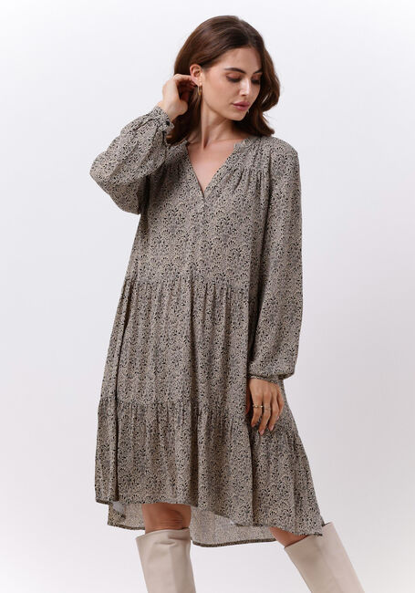 Khaki BY-BAR Midi jurk NOMI PEACOCK DRESS - large