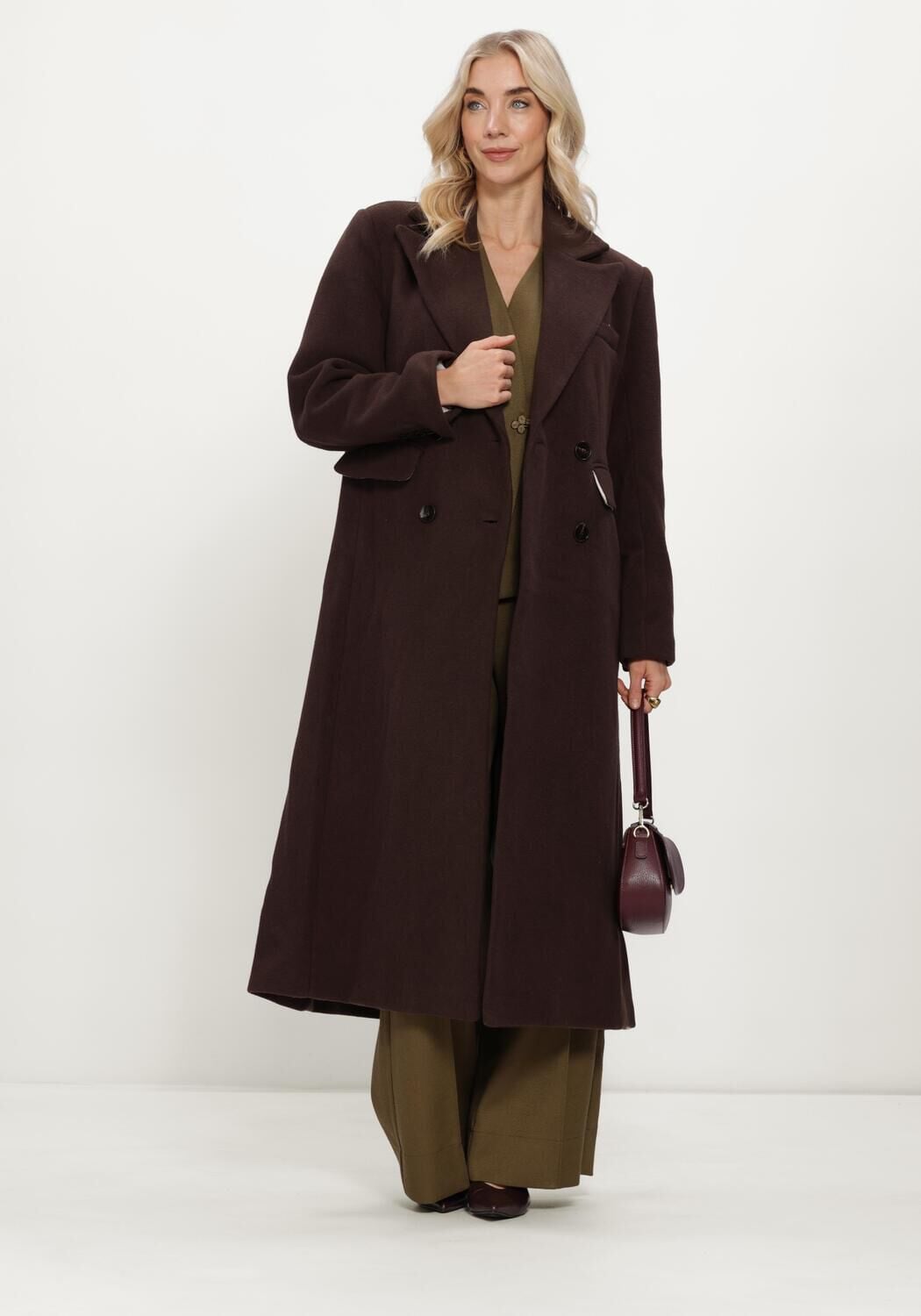 Y.A.S. YAS Dames Jassen Yasroyla Ls Long Coat Bruin