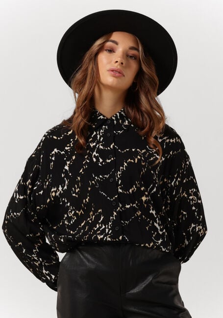 Zwarte ALIX THE LABEL Blouses LADIES WOVEN ANIMAL LINES OVERSIZED BLOUSE - large