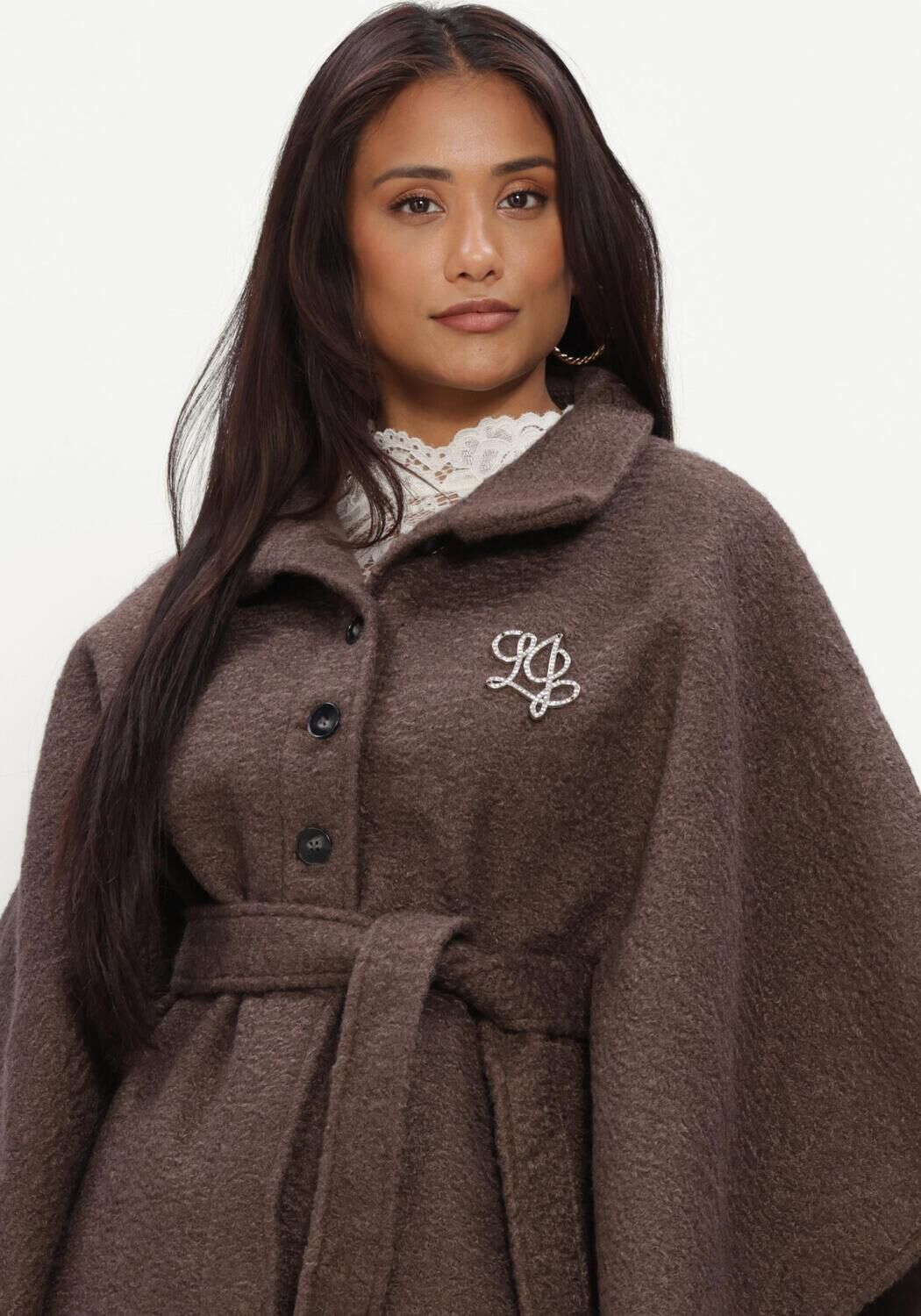 Bruine LIU JO Sjaal LOGO - CLOACK/PONCHO - large