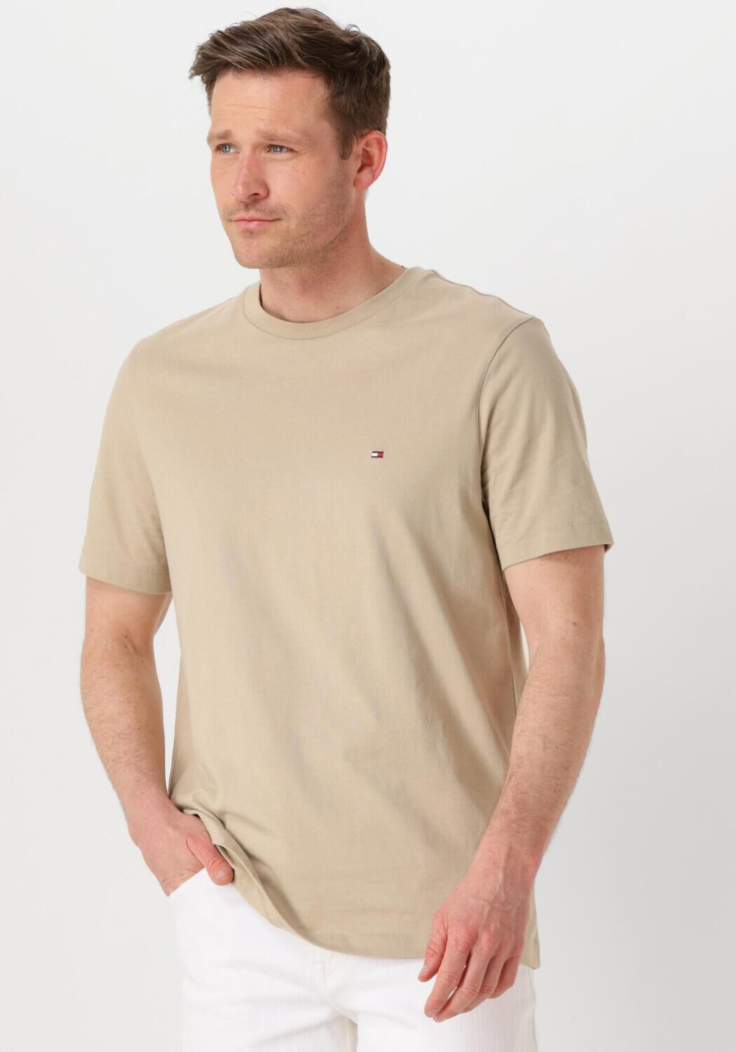 TOMMY HILFIGER Heren Polo's & T-shirts Ess Seasonal Reg Fit Solid Tee Zand