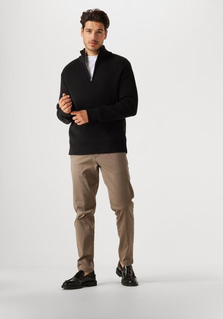Zwarte SELECTED HOMME Trui SLHTHEO LS KNIT STRUCTURE HALF ZIP - large